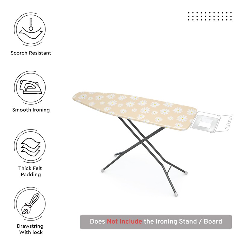 Encasa Ironing Board Covers (12"x30") Drawstring Tightening with Thick 3