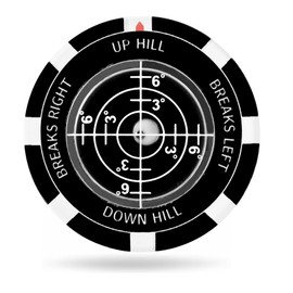 Niuoppy Golf Ball Marker with Bubble Level, Precision Golf Green Reader with Alignment Guide, Putting Alignment Marker for Slope Detection (Black)