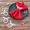 MWOOT Pack of 12 Christmas Napkin Rings, Reindeer Napkin Rings,
