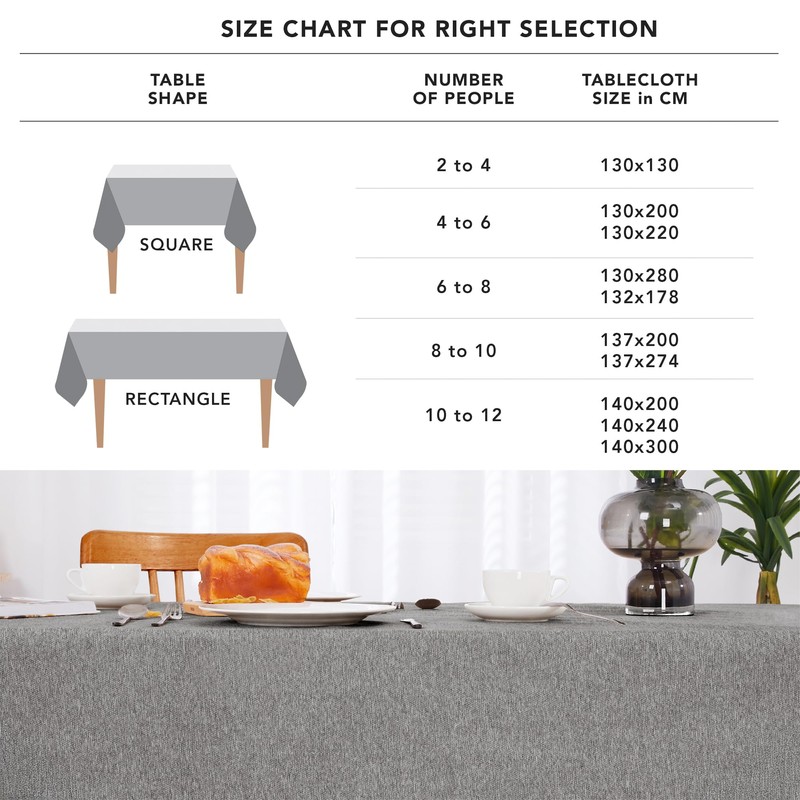 Deconovo Soft Rectangle Table Cover Wipe Clean Durable Table Cloth