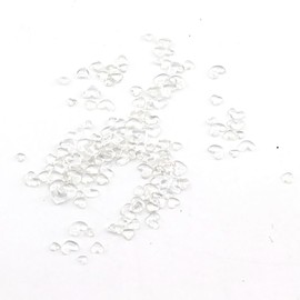 Pokinge 150Pcs Transparent 3D Heart Nail Charms, Resin Material, 5mm, 6mm, 8mm Sizes, Nail Art Rhinestones