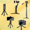 Zeadio Metal Camera Mini Tripod, Adjustable Heights Desktop Vlog Tripod