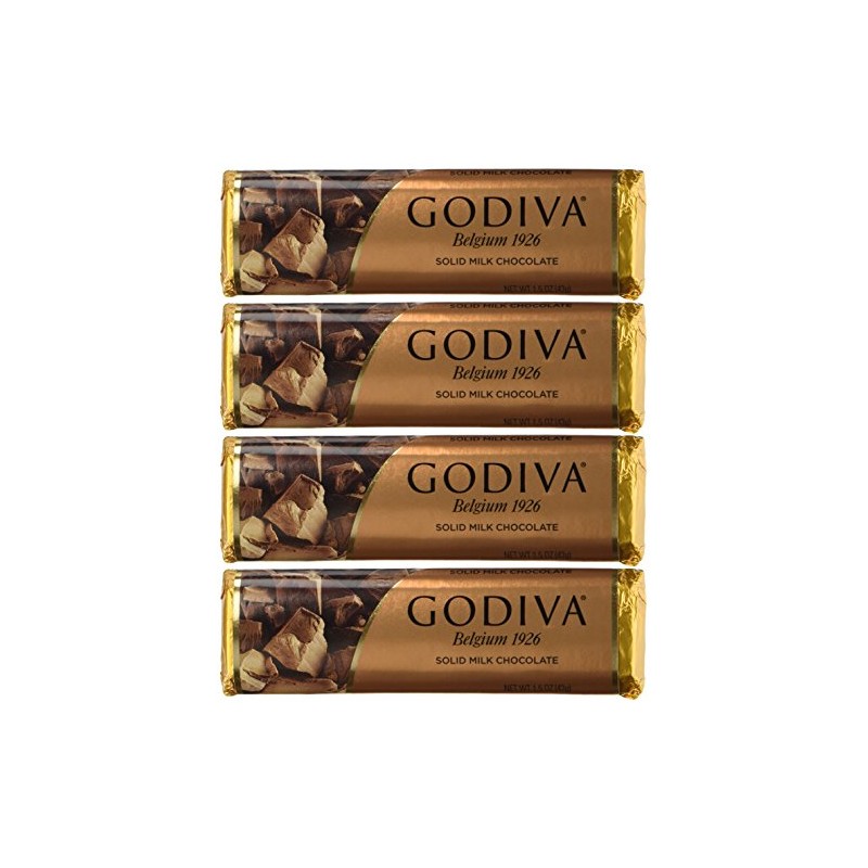 Godiva Chocolatier Solid Chocolate, 1.5 Ounce (Pack of 4) -