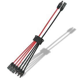 HEMRUNK Solar Connectors for 3 Solar Panels 2 to 6 Y Branch Parallel Adapter 1.65FT 30A 1000V FMMM/MFFF 10AWG IP68 Waterproof Solar Cable Splitter