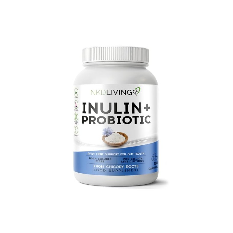 NKD Livng Inulin and Probiotic Fibre, 150 Capsules