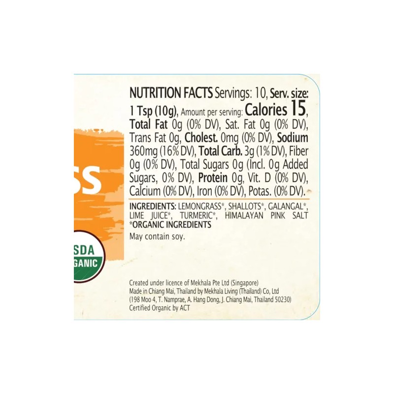 Mekhala Pasta Asiática De Cúrcuma Y Limoncillo Orgánico 600