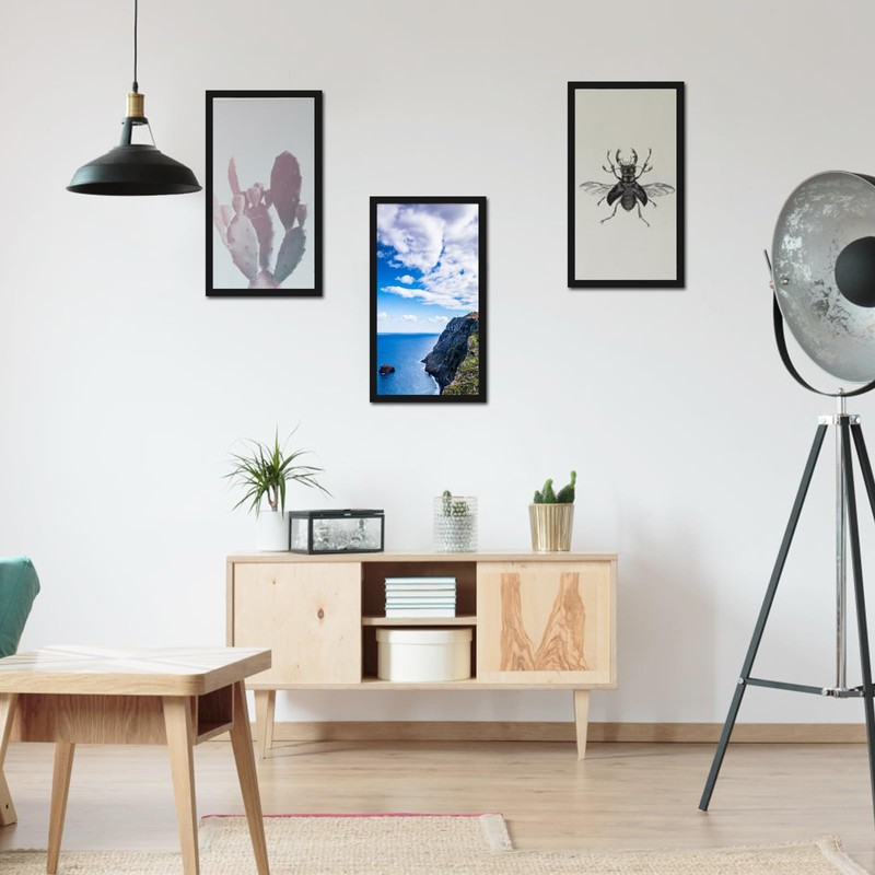MENNTHUI 7x14 Black Picture Frame, Tabletop and Wall Mounting Horizontally