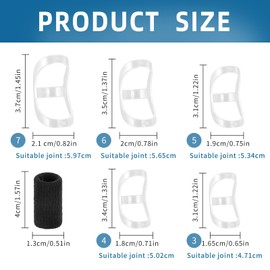 5Pcs Finger Splint and 5Pcs Finger Sleeve, Clear Trigger Finger Splint Brace, Invisible Thumb Brace to Support and Protection for Finger Joint, Trigger Finger, Mallet Finger (3,4,5,6,7 Sizes)
