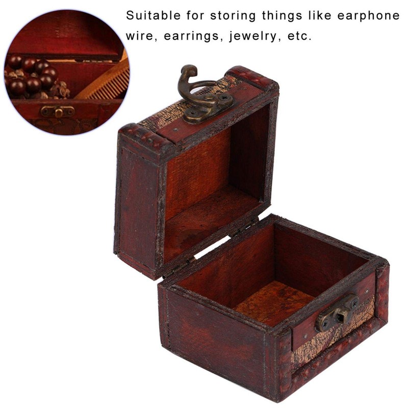 Portable Wooden Box Vintage, Firm Eco-Friendly Wooden Tool Box Vintage,