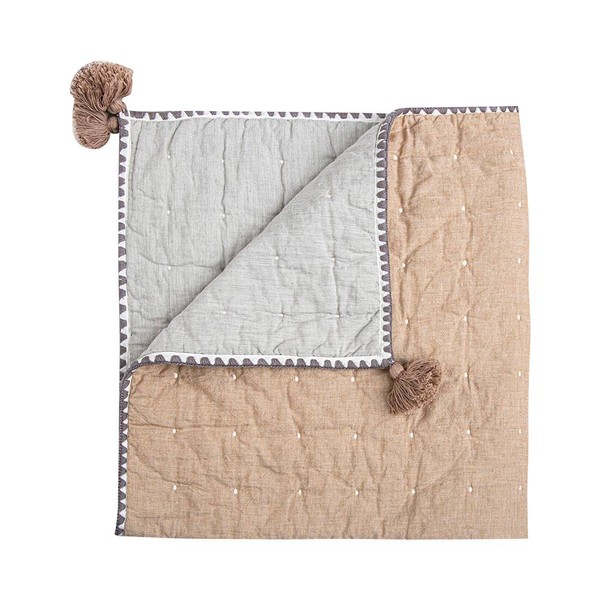 Crane Baby Reversible Quilted Blanket | Ezra Copper