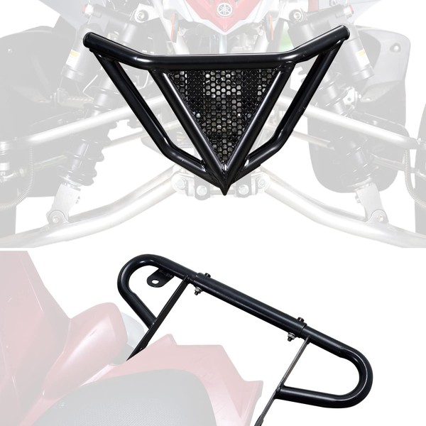 A & UTV PRO Front Bumper Guard & Rack Rear Wide Grab Bar Compatible with 2006-2022 Yamaha Raptor 700 / 700R Accessories
