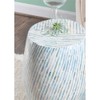 Riverbay Furniture Mosaic Capiz Drum Table in Light Blue