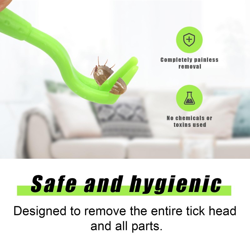 BOXOB 3pcs Tick Remover Tool Kit, 3 Sizes Green Plastic