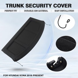 Powerty Cargo Cover for 2018-2023 Hyundai Kona Retractable Trunk Cover Trunk Shielding Shade for Kona Accessories Cargo Luggage Cover No Gap (Can Withstand Load)