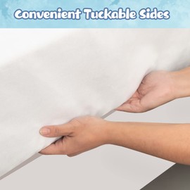 OUTCREATOR® Saddle Style Bed Pad with Tuck-in Sides, 34" x 60" Reusable Incontinence Underpad, Absorbent Waterproof Washable Quilted Tuckable Mattress Protector for Adults, Elderly, Kids, Pets (Blue)