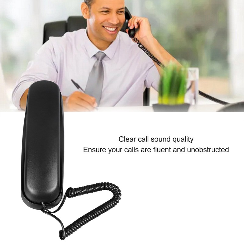 Wall Mountable Telephone Multifunctional Clear Sound Corded Landline Phone for