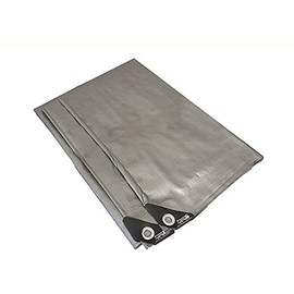 10 Mil Waterproof Grey Tarp H.D. Reinforced Corners Industrial Grade (Choose Size) (10' x 15')