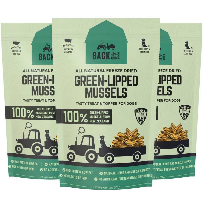 BACK 40 DOGS Freeze-Dried Green Lipped Mussels - Size: 2oz,