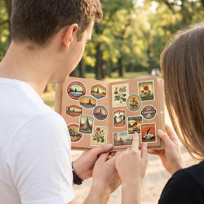 6x8 Inch Accordion Scrapbook Album, Stretchable Folding Photo Memory Book