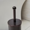 HUJI Rust Resistant Bronze Toilet Brush Holder with Lid Perfect