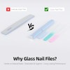 Tbestmax Lima de uñas de cristal para uñas naturales, paquete