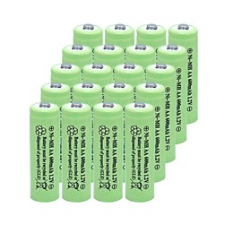 GLEPOWEER (20 PCS) NiMH AA 600mAh 1.2V Rechargeable Batteries for Solar Lights, Garden Lights, Remotes, Mice