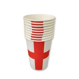 SHATCHI 10Pcs England Paper Cup St George Party Supplies for England Sporting Events Pub Football World Cup Celebrations Party