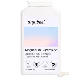 Unfabled 3-in-1 Magnesium Capsules for Women, 120 Capsules, 250mg Magnesium Glycinate, Malate & Taurate with Vitamin B6, Energy & Nervous System Support, 60-Day Supply, Made in UK