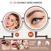 IMIKONA 9" Wall Mounted Lighted Makeup Mirror,4000mAh Rechargeable Double Sided