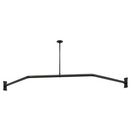 Naiture Fitting Room for Boutique, Changing Room Curtain Rod Used in Mall, Office, Corner Neo-Angle Heavy Duty 304 Stainless Steel with Ceiling Support, 18-1/2" X 26" X 18-1/2", Matte Black Finish