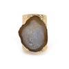 Dazzle Appeal Natural Agate Slice Statement Cuff Ring, Brass Gold