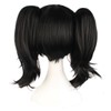 MapofBeauty Equipped With Double Ponytail Hair Accessories Cosplay Wigs (Black)