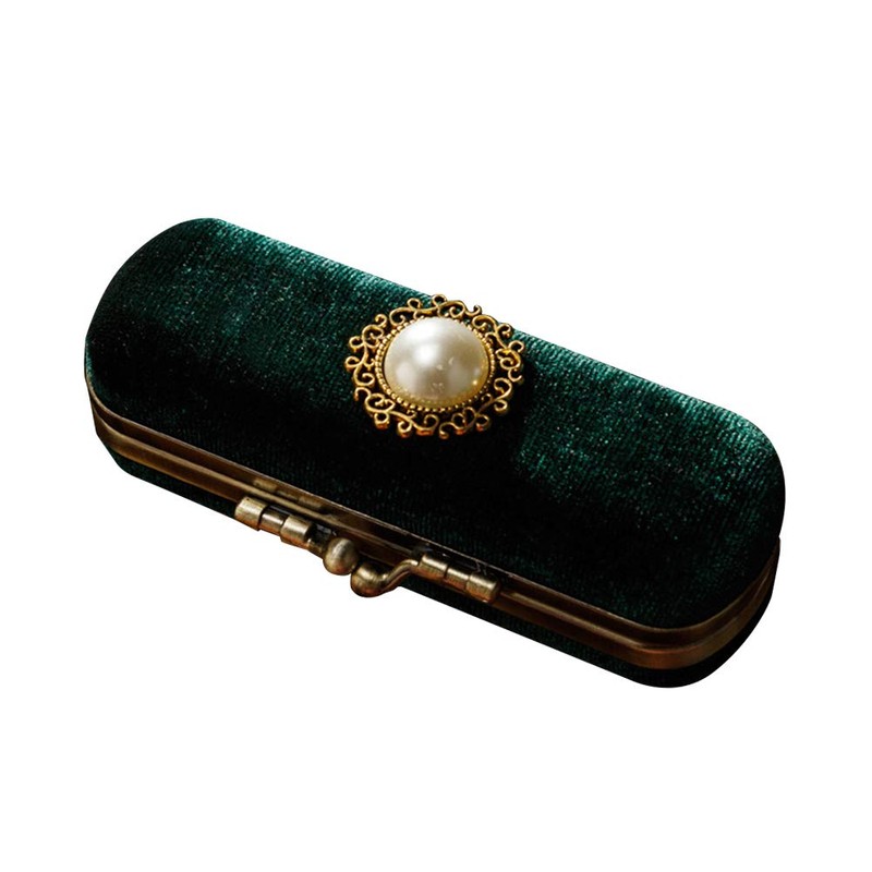 Cabilock - Caja organizadora de pintalabios de terciopelo con espejo