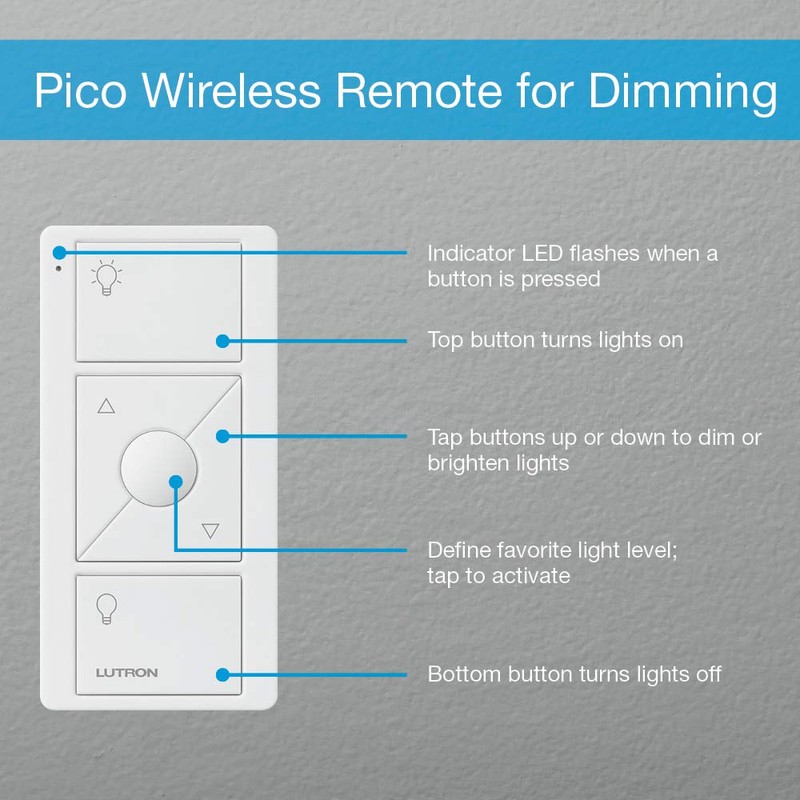 Lutron Caséta Wireless Pico Smart Remote Wall-Mounting Kit | PJ2-WALL-WH-L01