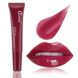 O'CHEAL Lip Gloss for Women, Hydrating Tinted Lip Balm, Natural Glossy Sheer Lip Stain, Lightweight, Plumping, Non Sticky, Long-Lasting, Anti-Wrinkle Lip Butter, Cruelty-Free & Vegan (Purple)
