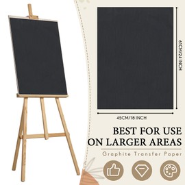 Epakh 10 Sheets 18" X 24" Large Graphite Carbon Transfer Paper, Reusable Transfer Paper for Canvas, Wood, Fabric, Papers, Ceramic, Drawing, Sketching, Painting and DIY Crafts
