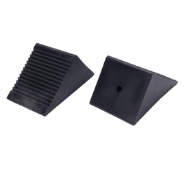 Mini Rubber Wheel Chock Set, 2PCS 5x3x2-1/2in Wheel Stopper Blocks for ATVs Riding Lawnmowers Gas Powered Scooters, Anti-Slip Design