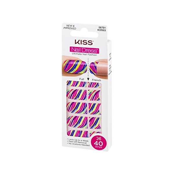 Kiss Nail Dress Full/French Strips Camisole - 40 CT