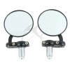 TCMT Black Motorcycle Round 7/8" Bar End Rearview Side Mirrors