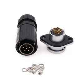ZBLZGP HP20 Waterproof Aviation Connector Electrical Cable Plug and Socket for RV Solar LED Light Connector (6 Pin, Male + Female)