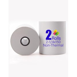 (2 Rolls) 2 1/4 in x 150 ft Adding Machine Tape Paper Rolls, for HR-10RC, HR-170RC, HR-200RC, EL-1197PIII, EL-1801V, P23-DHV-3, CP-90A, MP11DX-2, 1280-2, 80 GSM,3000Labels Direct
