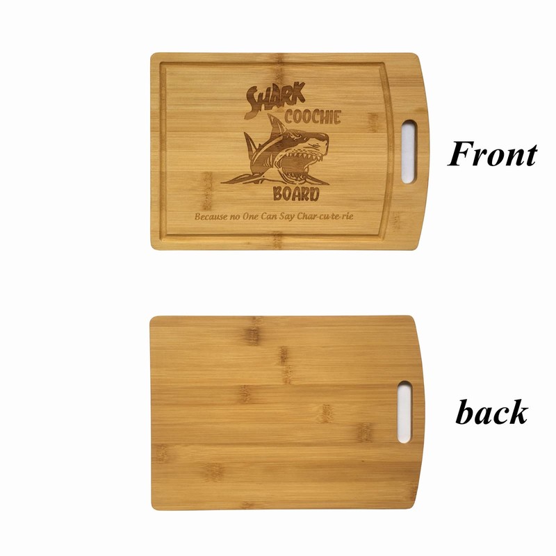 Shark Coochie Charcuterie Boards/Bamboo Cutting Board/With Juice Grooves/Laser Engraved Pattern/Charcuterie