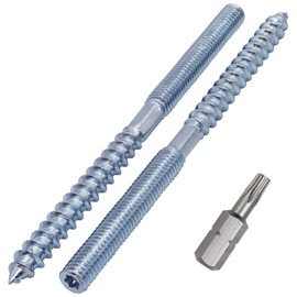 SKIR'CO (10 pcs) Hanger Bolts M8 x 120 mm, Double Ended Thread Dowel Screws, Double Headed Bolts