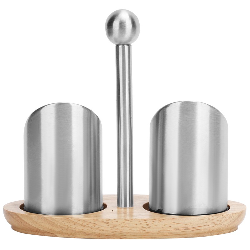Stainless Steel Condiment Container Pot Seasoning Box Set Spice Pepper