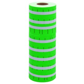 Fluorescent Green with Black "Organic" Labels to fit Towa® GS Series/Halmark/Century Price Guns 16 Pack (Free Ink roll Included)