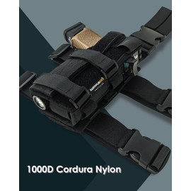 Universal Drop Leg Holster - Adjustable Thigh Holster for Light & Red Dot Sights, Airsoft Pistol Holster with MOLLE Drop Leg Panel, Compatible with 1911, Glock, Sig, Beretta, Ruger, Taurus.(Black)