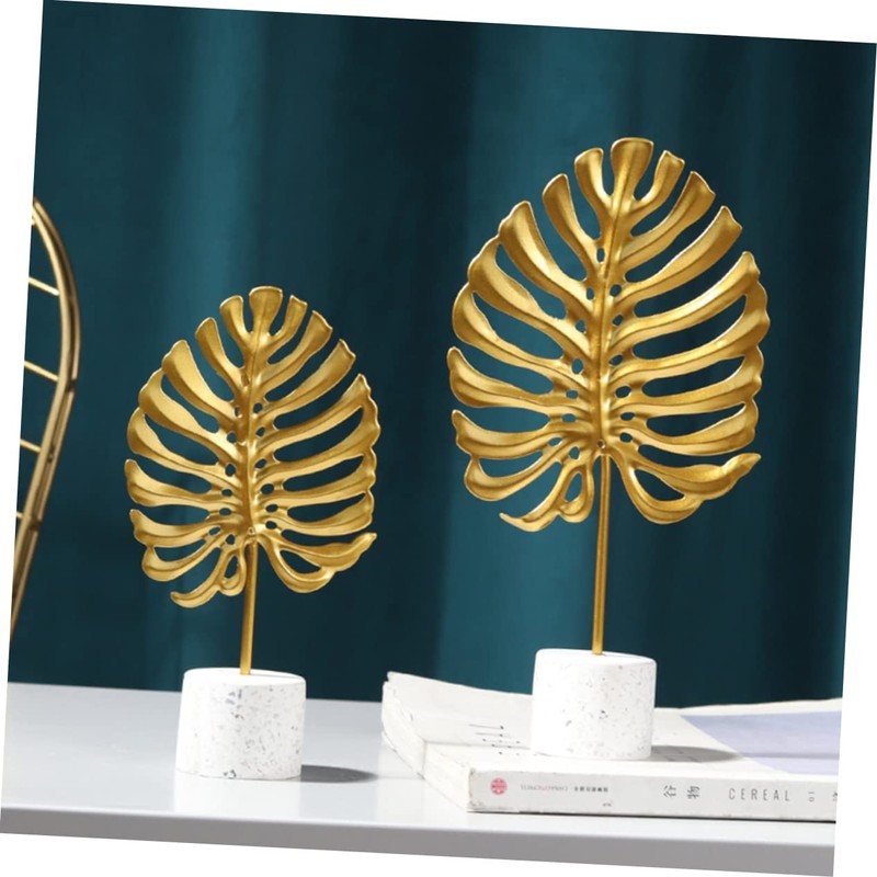 Ipetboom Golden Iron Monstera Leaf Ornament Large Artistic Desktop Decoration