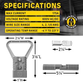 Spartan Power 600 Volt 175 Amp 4 AWG Quick Connect Disconnect Kit