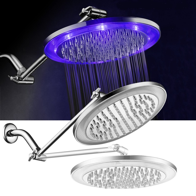 HotelSpa Giant 10" Rainfall Color-Changing LED Shower Head and FREE