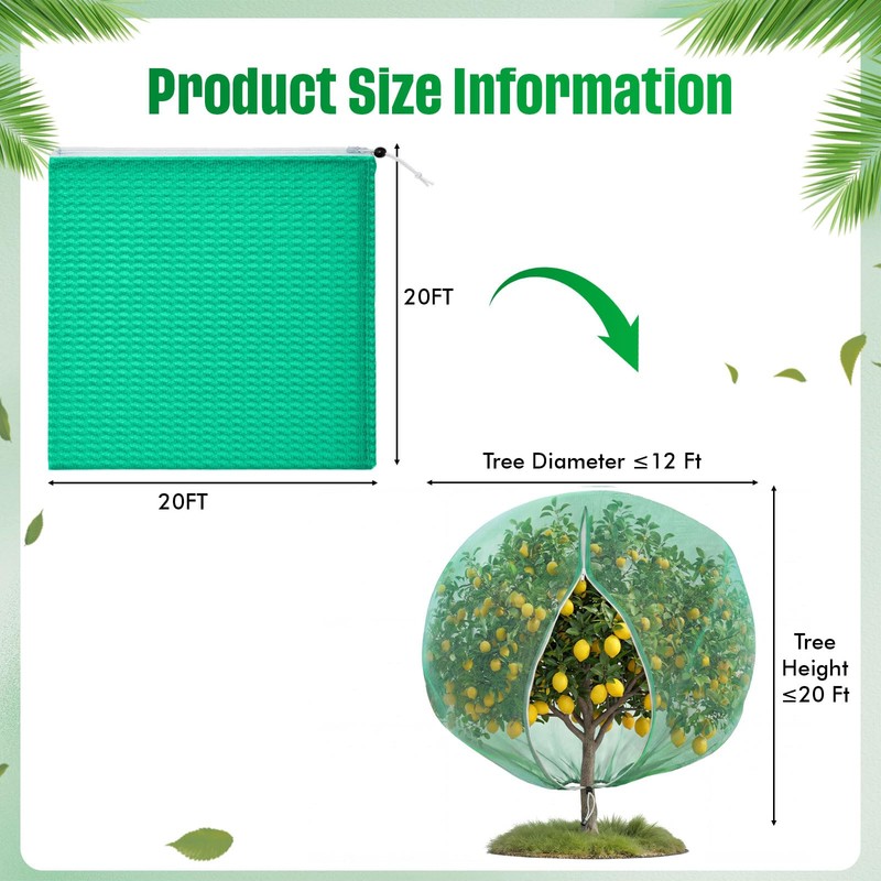 Ribbonlic 20W x 20L Ft Extra Large Fruit Tree Netting